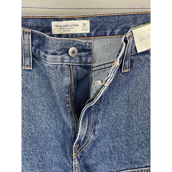 Abercrombie & Fitch Women 30 Jeans Slouchy Carpenter Utility Mid Rise Baggy NEW - Picture 13 of 16